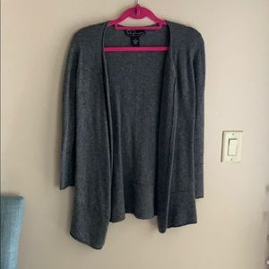 Gray Lightweight 100% Cashmere Cardigan